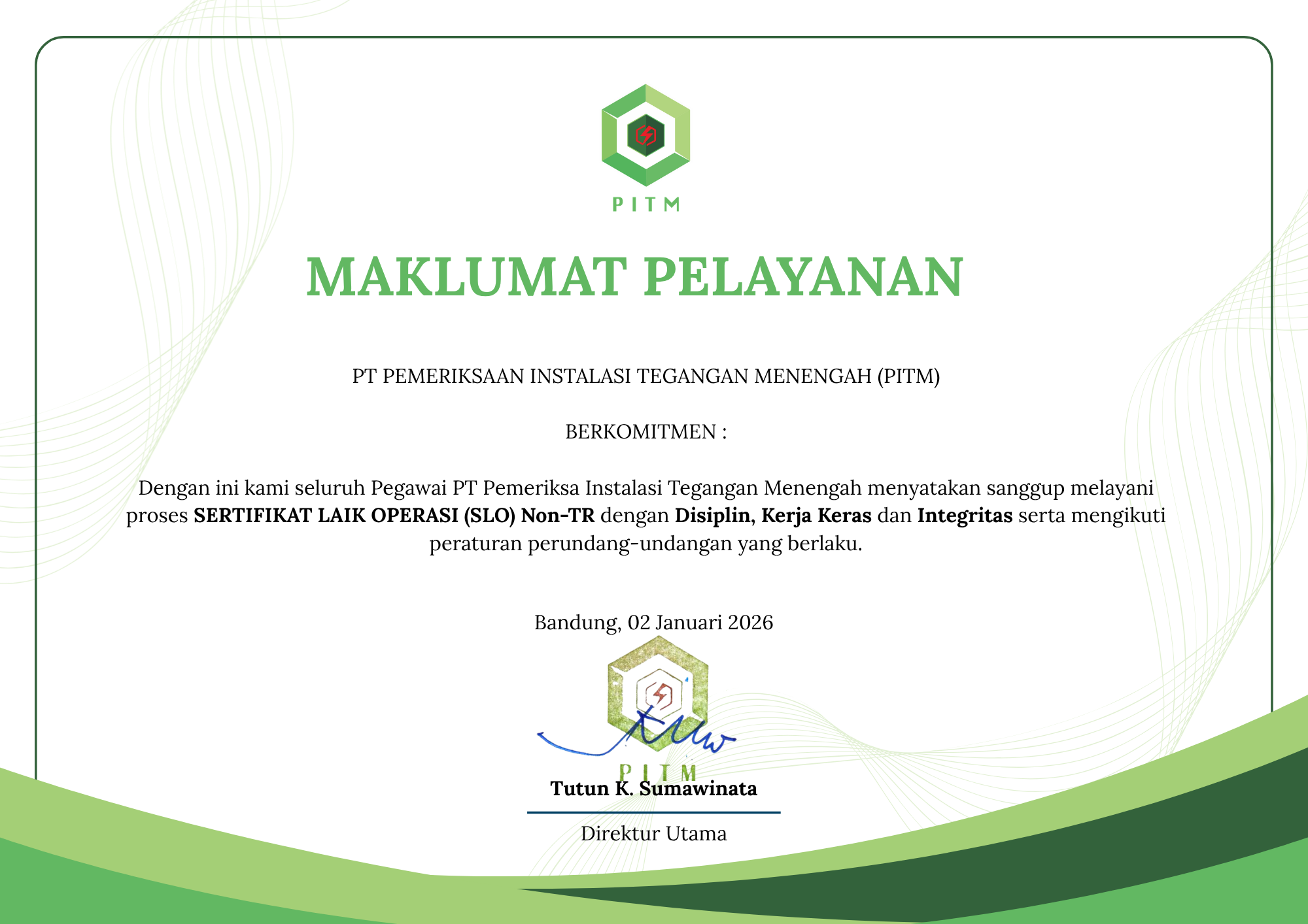 Maklumat Layanan PT PITM